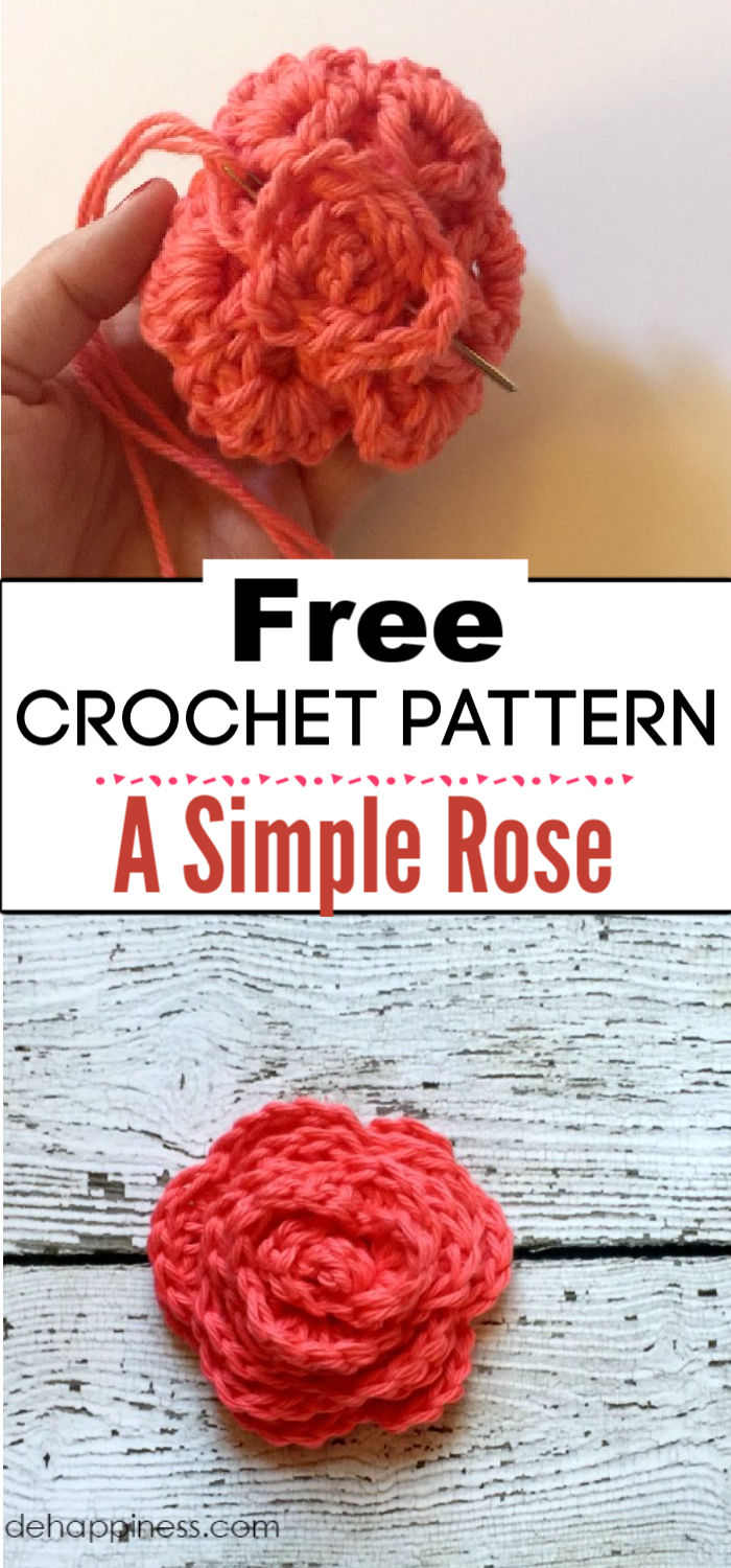 11 Free Easy Rose Crochet Pattern - Crochet with Patterns