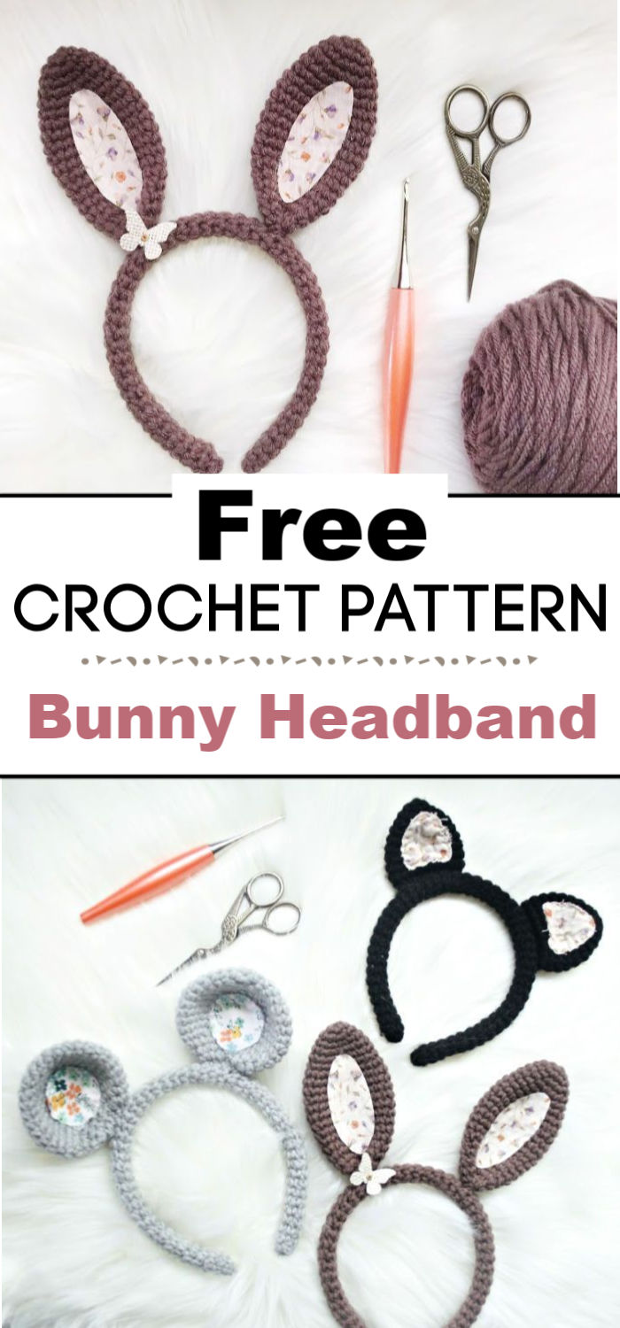 10 Crochet Bunny HeadBand Free Pattern - Crochet with Patterns