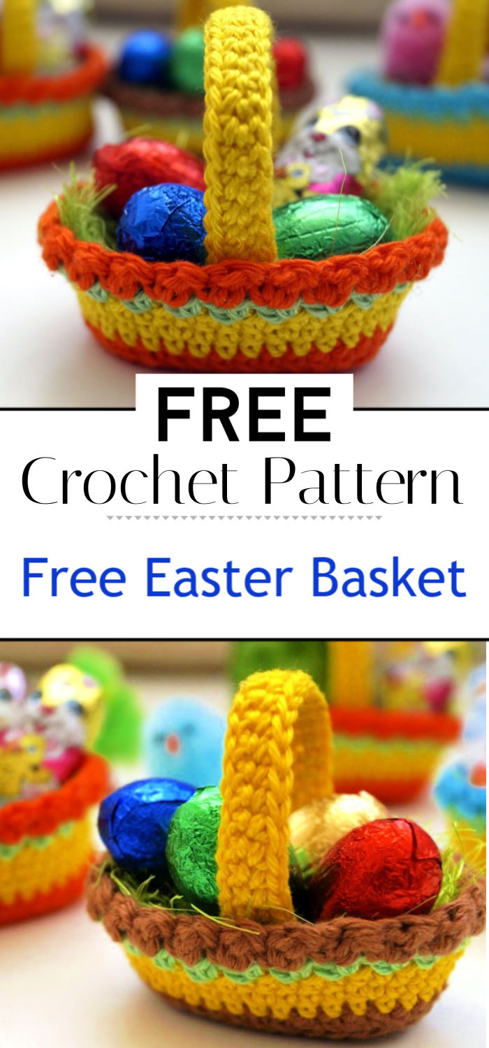 11 Mini Crochet Easter Eggs Basket Free Pattern - Crochet with Patterns